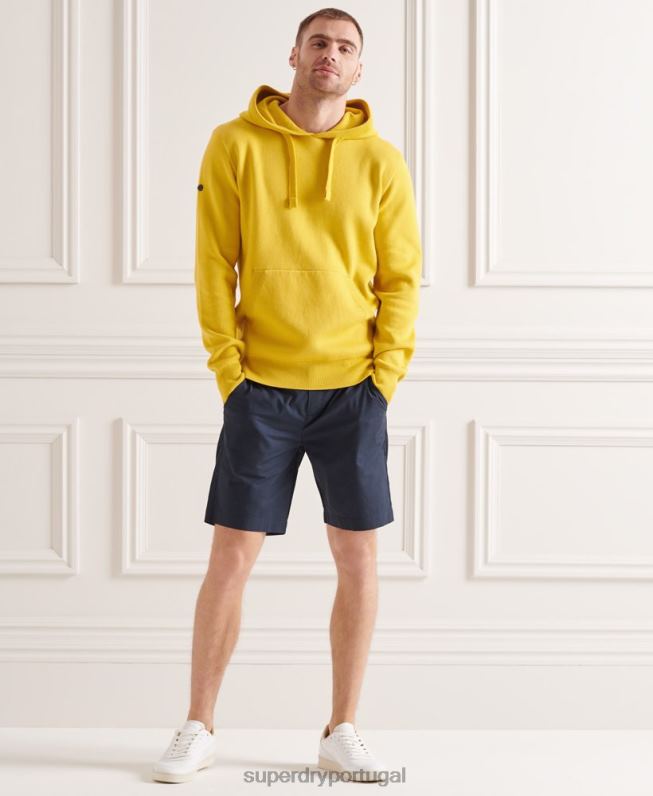 moletom essencial de algodão orgânico homens amarelo roupas Superdry 2208H5317