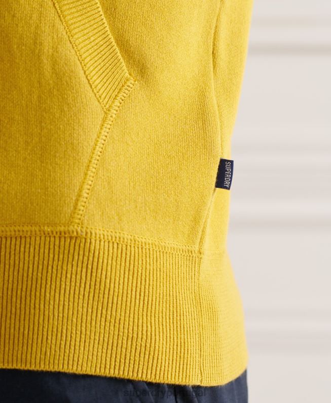 moletom essencial de algodão orgânico homens amarelo roupas Superdry 2208H5317