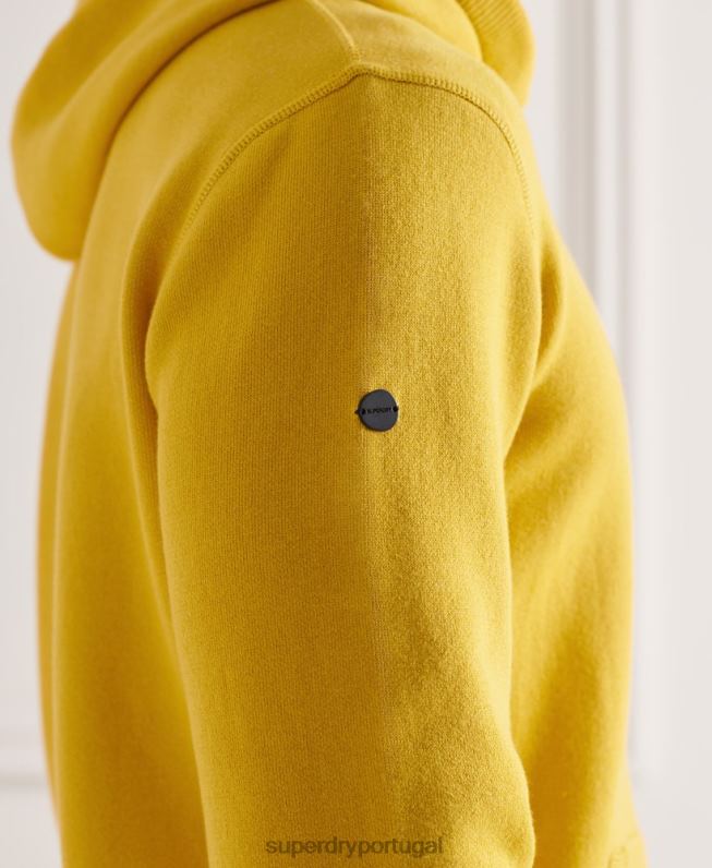 moletom essencial de algodão orgânico homens amarelo roupas Superdry 2208H5317