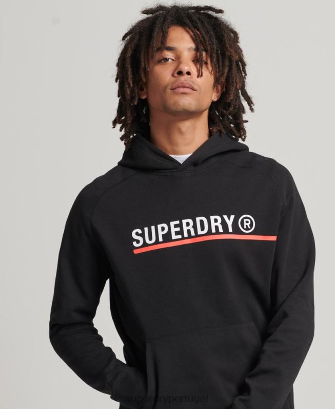 moletom gráfico code tech homens preto roupas Superdry 2208H5059