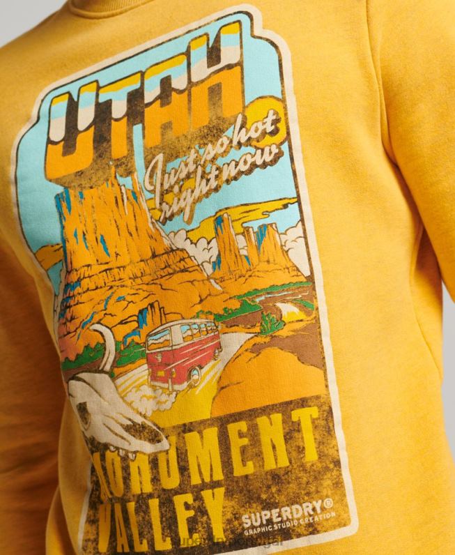 moletom gráfico de cartão postal de viagem homens ouro roupas Superdry 2208H5079