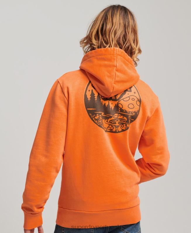 moletom gráfico na floresta homens laranja roupas Superdry 2208H707