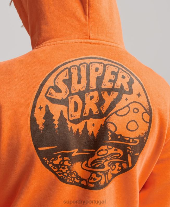 moletom gráfico na floresta homens laranja roupas Superdry 2208H707