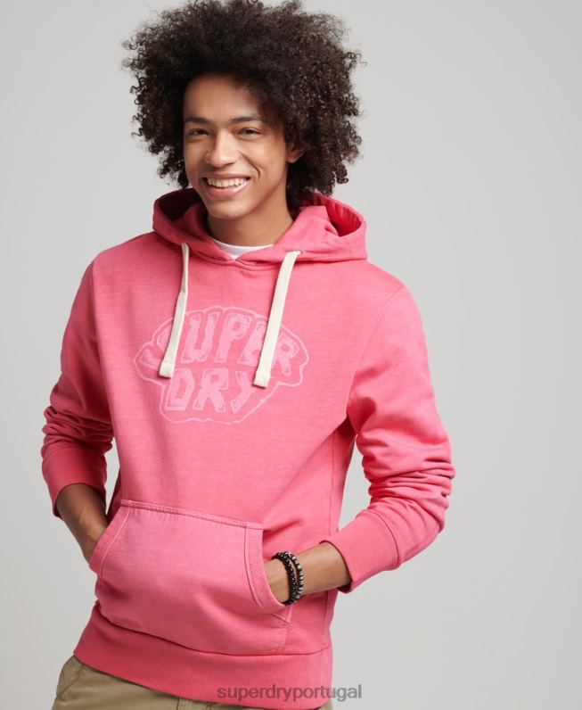 moletom gráfico na floresta homens rosa roupas Superdry 2208H708