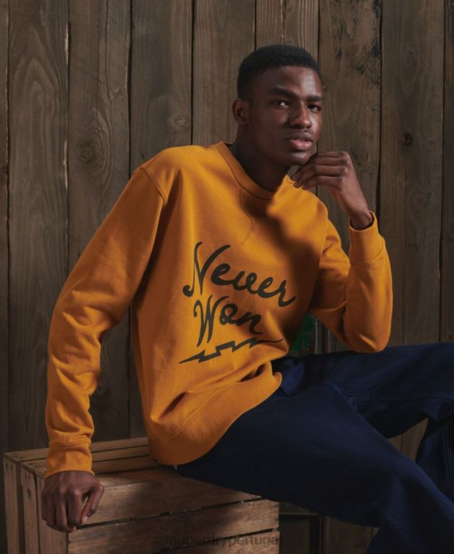 moletom gráfico seco de edição limitada homens amarelo roupas Superdry 2208H5235