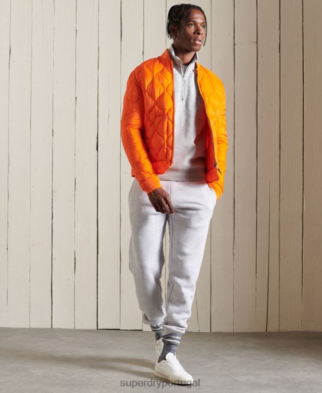 moletom henley vintage com logo bordado homens cinza roupas Superdry 2208H779