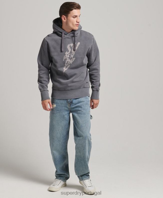 moletom indie mark vintage homens cinza escuro roupas Superdry 2208H526