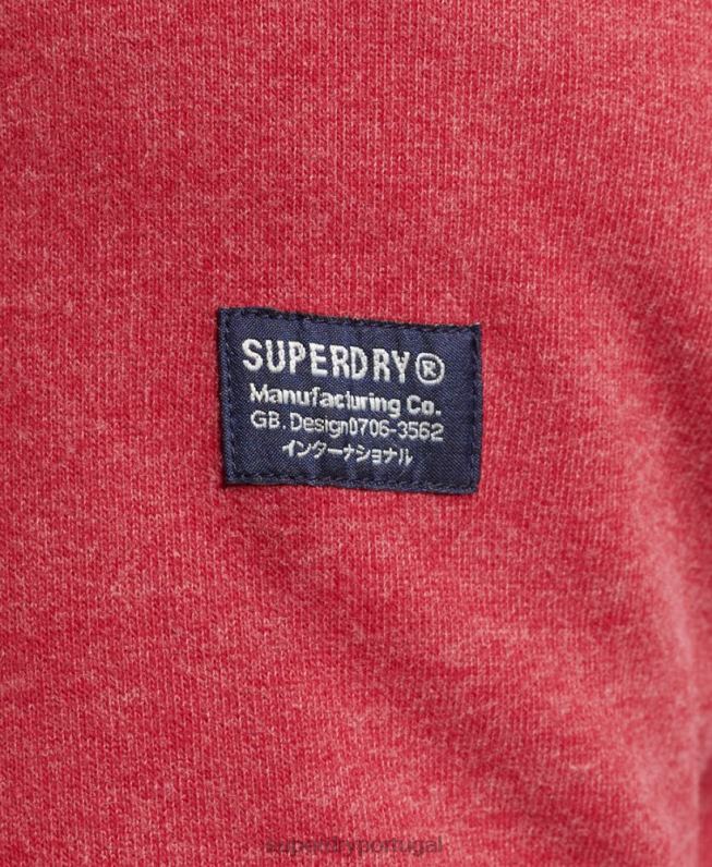 moletom marl crew com logotipo corporativo homens vermelho roupas Superdry 2208H5188