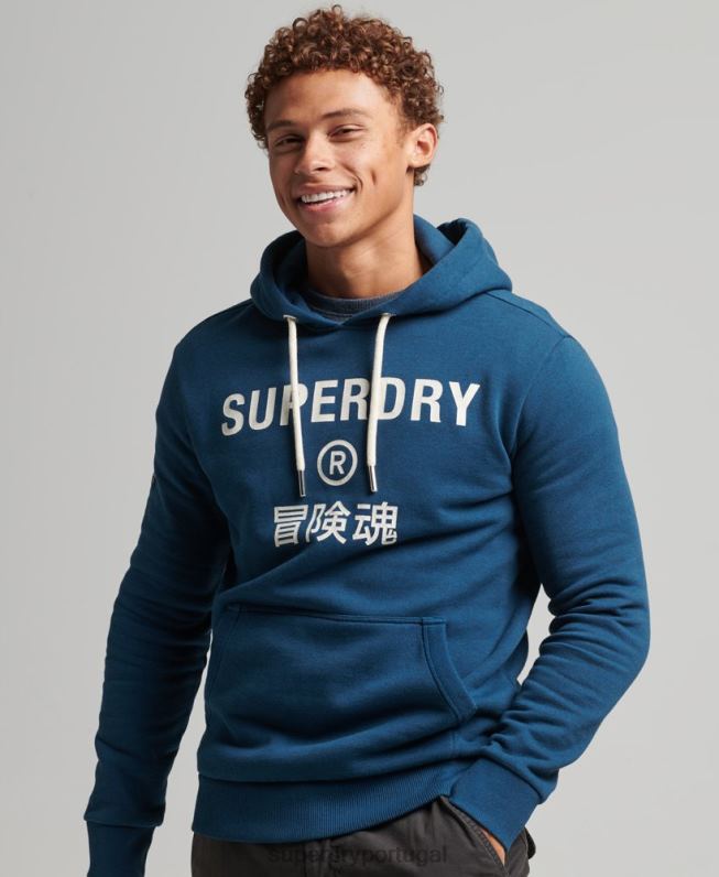 moletom marl logo da corporação homens azul roupas Superdry 2208H620