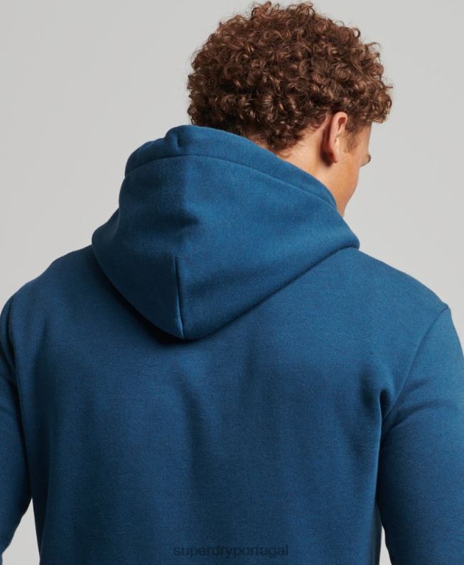 moletom marl logo da corporação homens azul roupas Superdry 2208H620