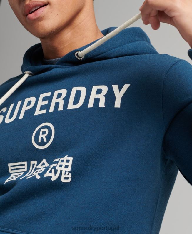 moletom marl logo da corporação homens azul roupas Superdry 2208H620