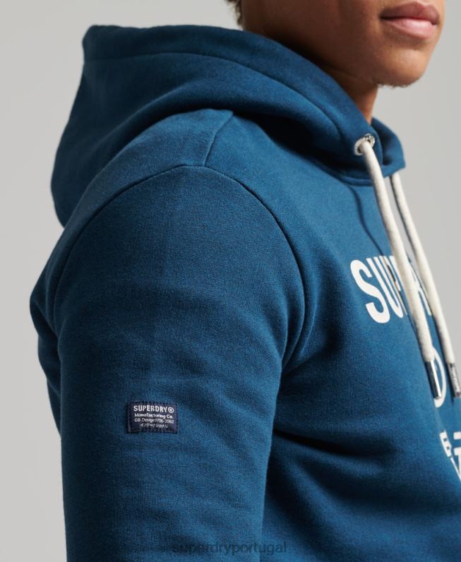 moletom marl logo da corporação homens azul roupas Superdry 2208H620