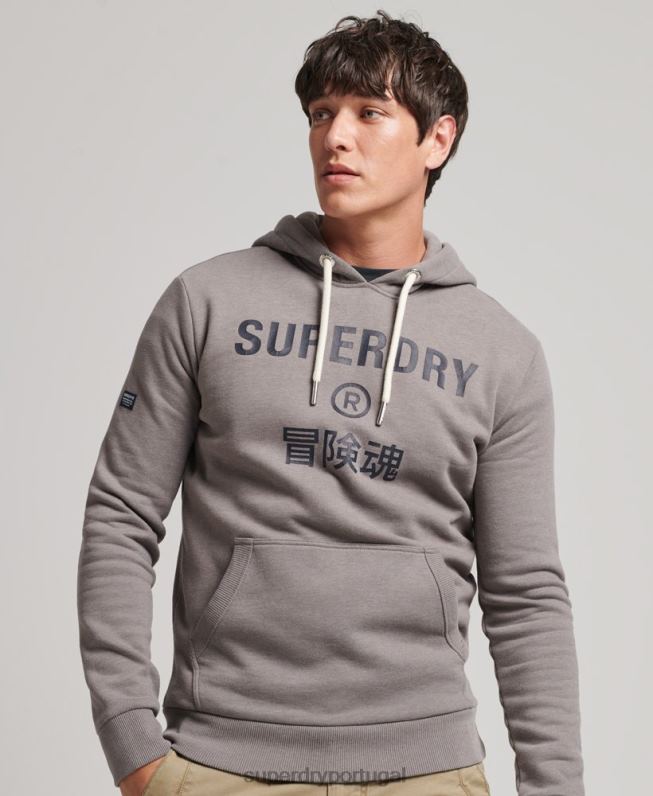 moletom marl logo da corporação homens cinza roupas Superdry 2208H5004