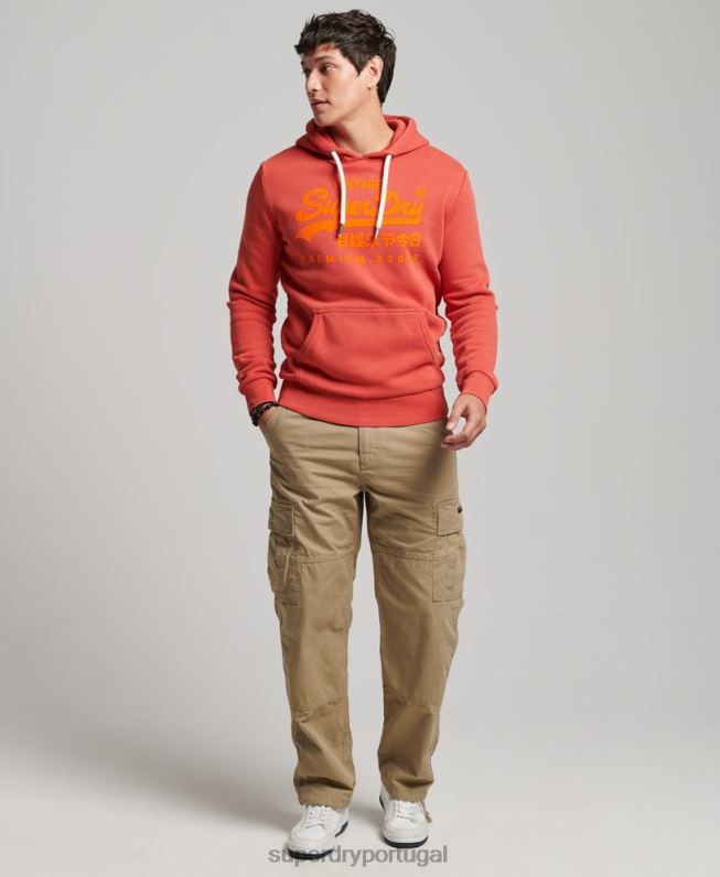 moletom neon com logo vintage homens vermelho roupas Superdry 2208H569