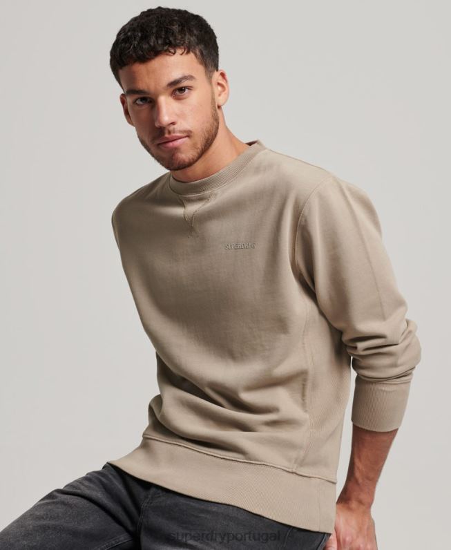 moletom overdyed crew code essencial homens cinza escuro roupas Superdry 2208H608