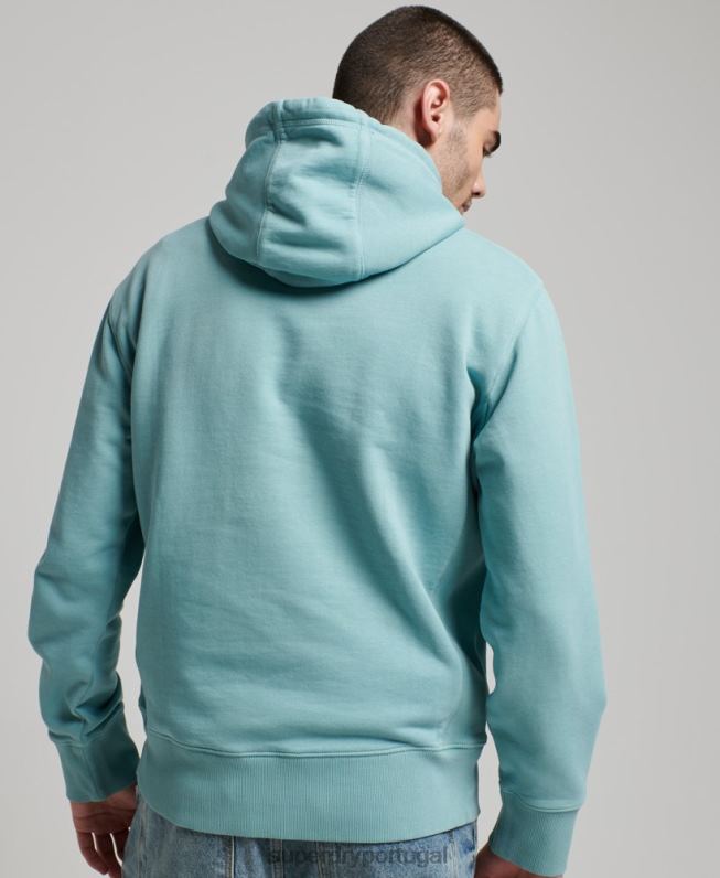 moletom overdyed essencial homens azul claro roupas Superdry 2208H702