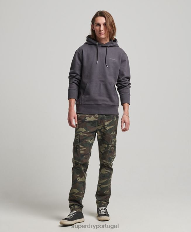 moletom overdyed essencial homens cinza escuro roupas Superdry 2208H553