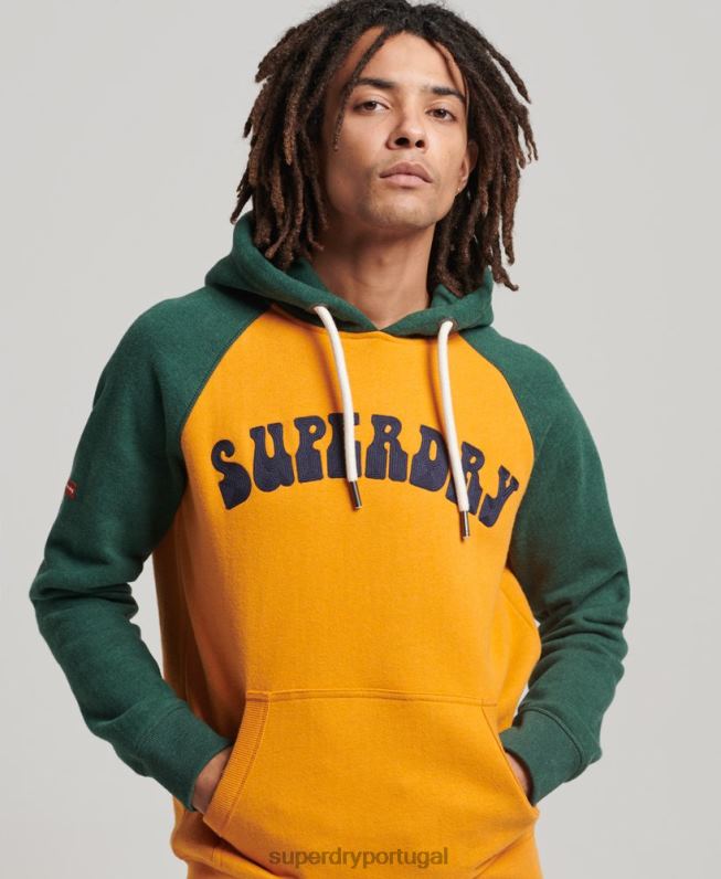moletom raglã superbam homens ouro roupas Superdry 2208H501