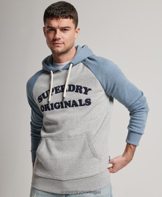 moletom raglan classe cooper homens cinza roupas Superdry 2208H594