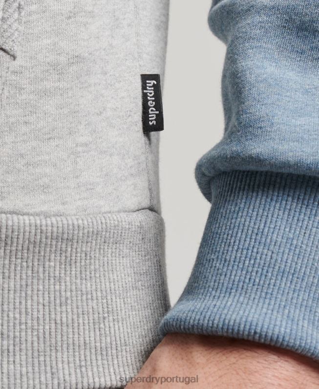 moletom raglan classe cooper homens cinza roupas Superdry 2208H594