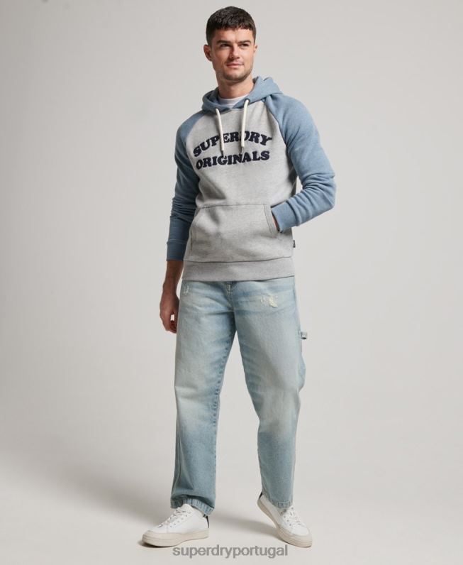 moletom raglan classe cooper homens cinza roupas Superdry 2208H594
