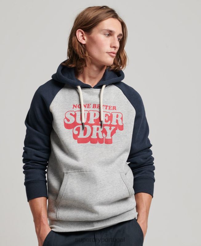 moletom raglan classe cooper homens cinza roupas Superdry 2208H595