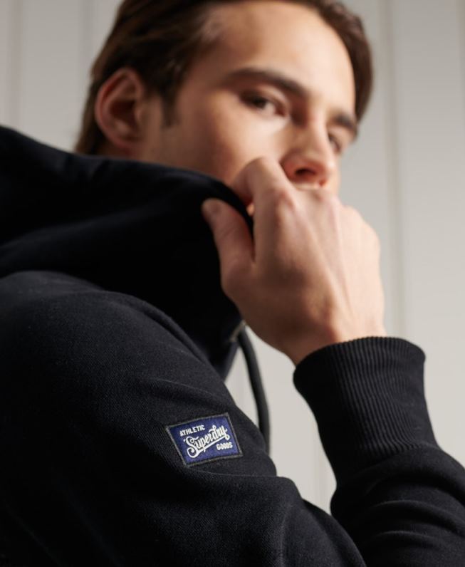 moletom raglan loopback com logo vintage duo homens cinza escuro roupas Superdry 2208H873