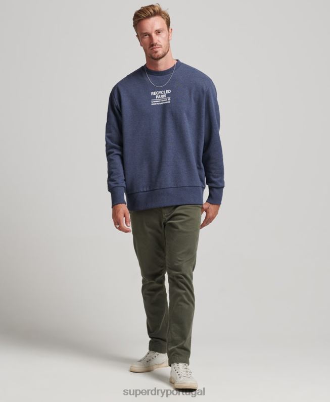 moletom reciclado da equipe da cidade homens azul roupas Superdry 2208H5011