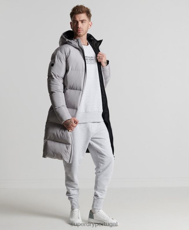 moletom reciclado da equipe da cidade homens cinza claro roupas Superdry 2208H5055