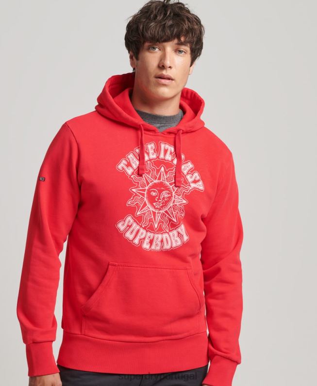 moletom rock psicológico homens vermelho roupas Superdry 2208H759