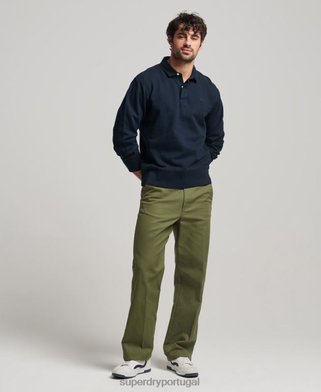 moletom rugby overdyed homens marinha roupas Superdry 2208H585