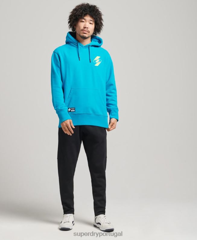 moletom solto code halftone mulheres azul roupas Superdry 2208H6119