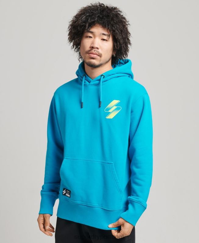 moletom solto code halftone mulheres azul roupas Superdry 2208H6119