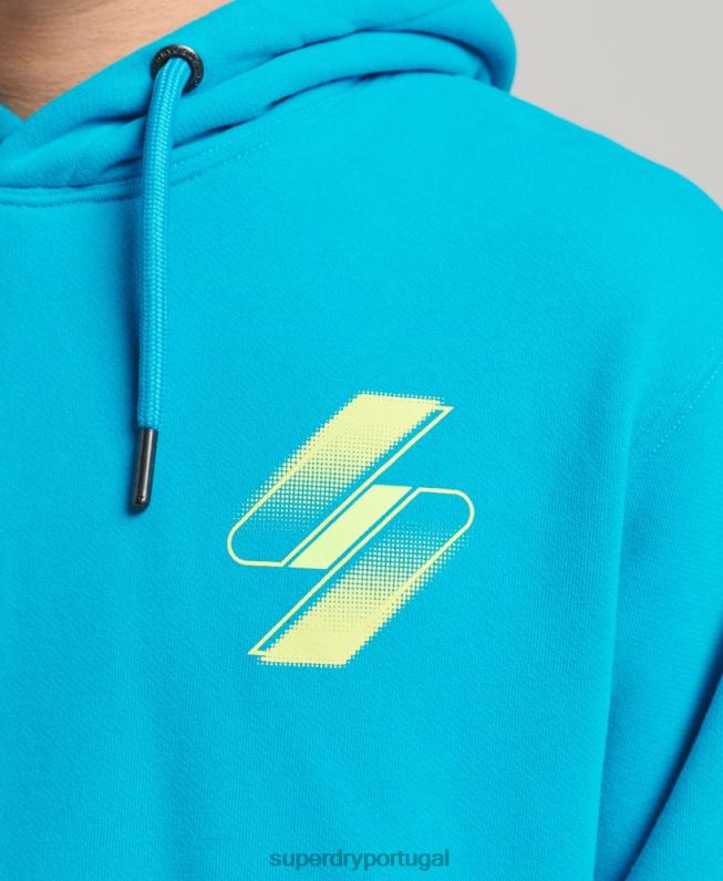 moletom solto code halftone mulheres azul roupas Superdry 2208H6119