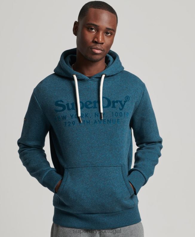 moletom tonal do local homens azul roupas Superdry 2208H862
