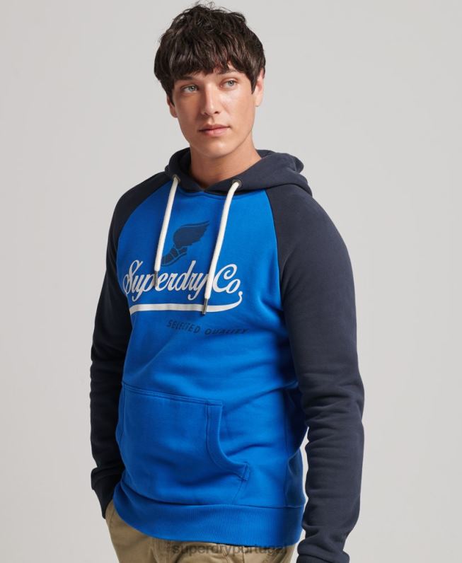 moletom vintage aquiles raglan homens azul claro roupas Superdry 2208H719