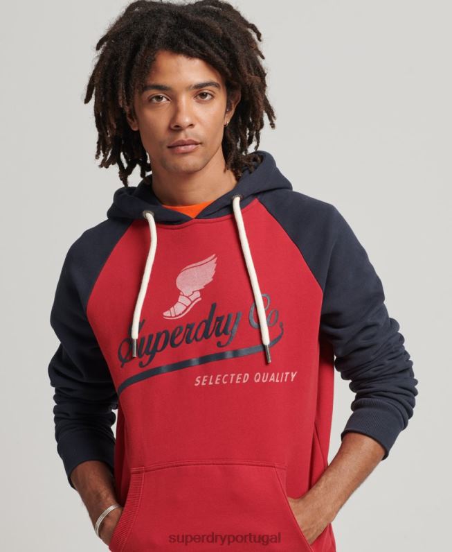 moletom vintage aquiles raglan homens vermelho roupas Superdry 2208H582