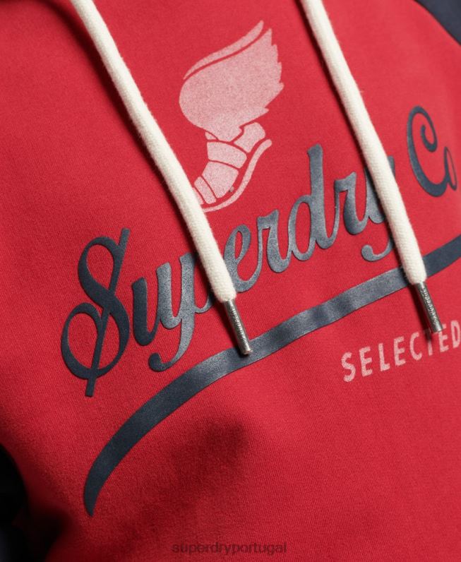 moletom vintage aquiles raglan homens vermelho roupas Superdry 2208H582