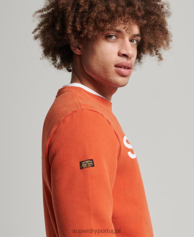moletom vintage clássico da tripulação homens laranja roupas Superdry 2208H5143