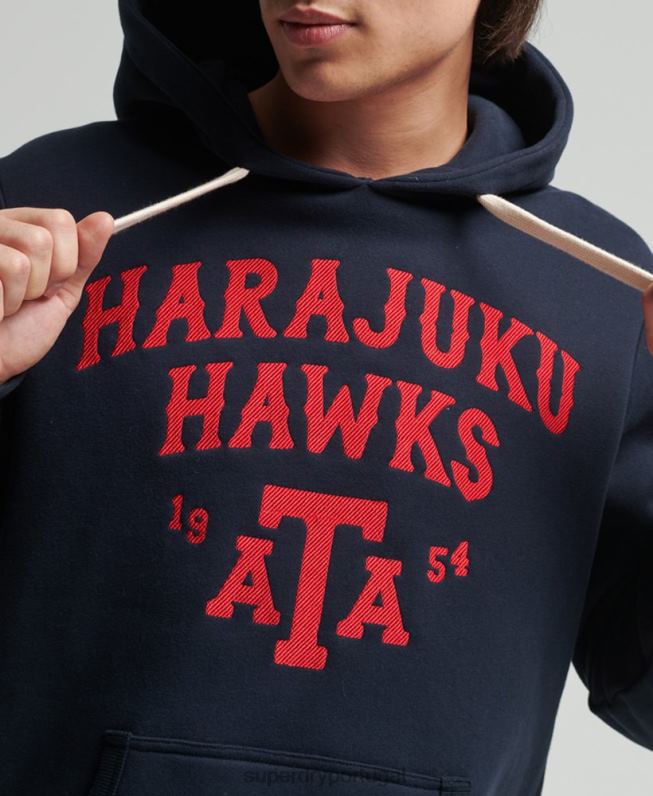 moletom vintage colegial homens marinha roupas Superdry 2208H801