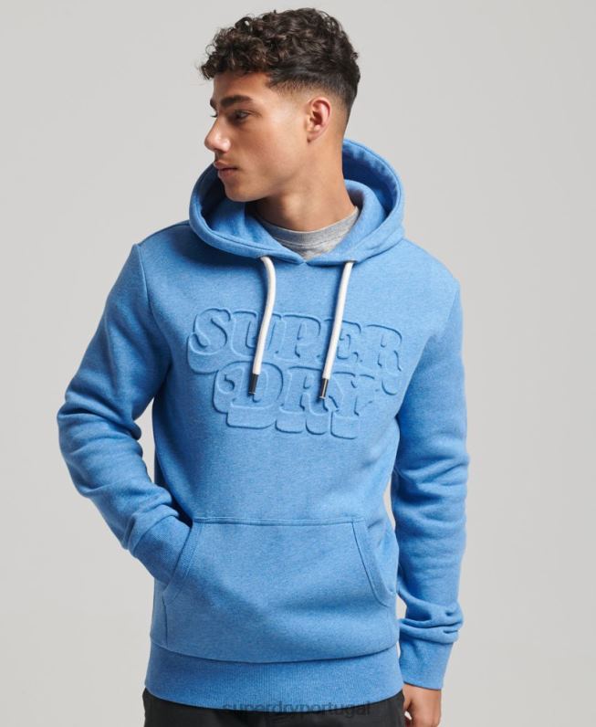 moletom vintage com estampa de classe de cooper homens azul roupas Superdry 2208H798