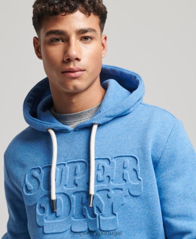 moletom vintage com estampa de classe de cooper homens azul roupas Superdry 2208H798
