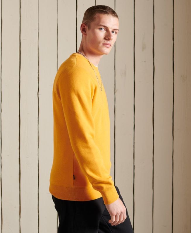 moletom vintage com logo bordado homens amarelo roupas Superdry 2208H5218