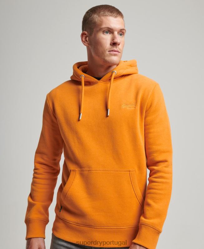 moletom vintage com logo bordado homens amarelo roupas Superdry 2208H650