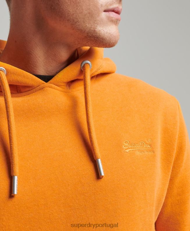 moletom vintage com logo bordado homens amarelo roupas Superdry 2208H650