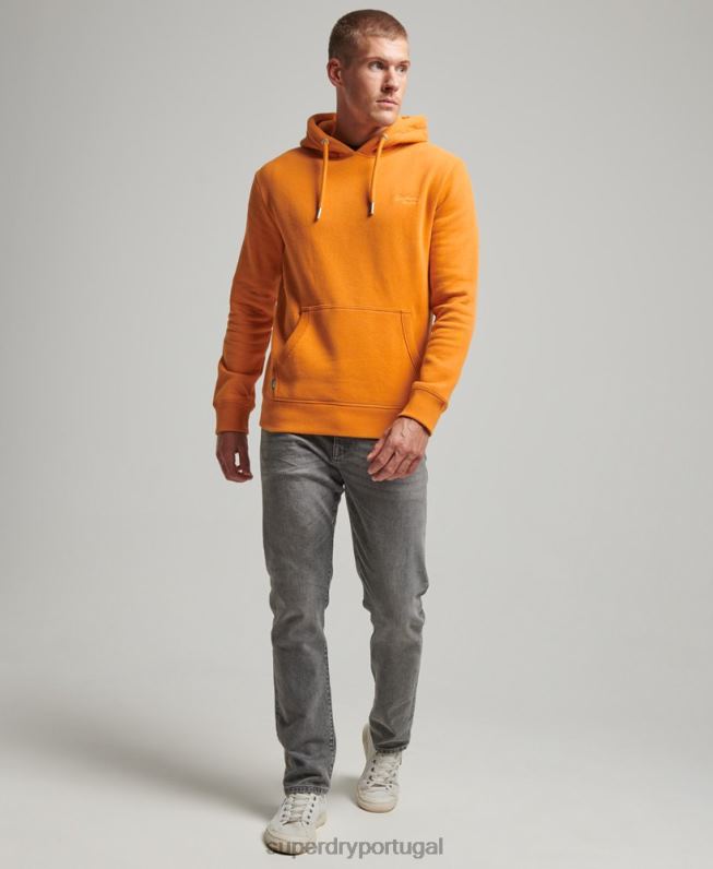 moletom vintage com logo bordado homens amarelo roupas Superdry 2208H650