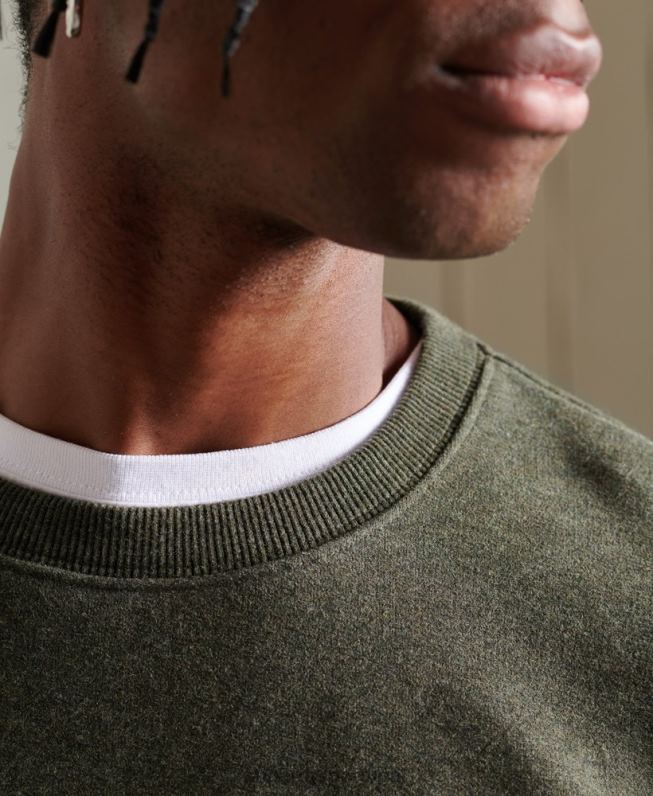 moletom vintage com logo bordado homens caqui roupas Superdry 2208H775