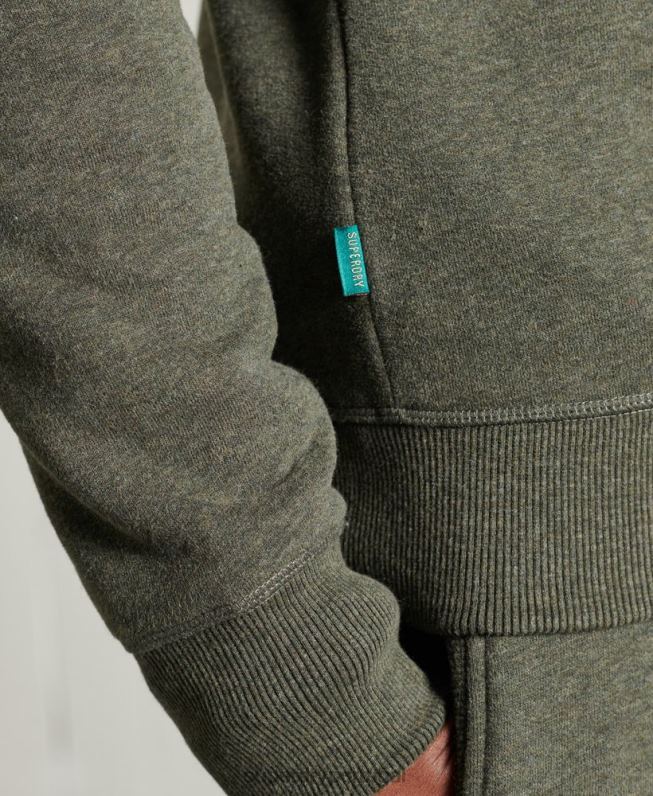 moletom vintage com logo bordado homens caqui roupas Superdry 2208H775