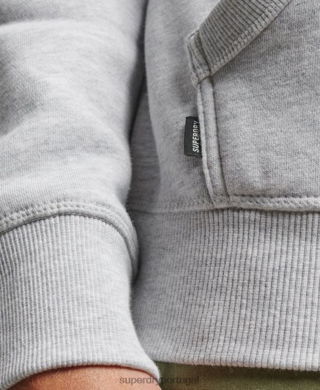 moletom vintage com logo bordado homens cinza claro roupas Superdry 2208H460