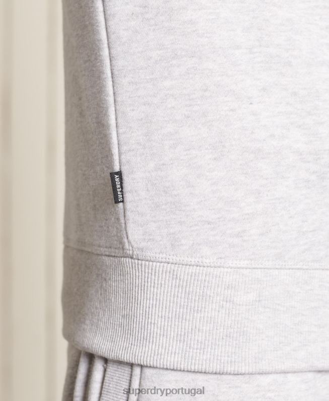 moletom vintage com logo bordado homens cinza claro roupas Superdry 2208H777